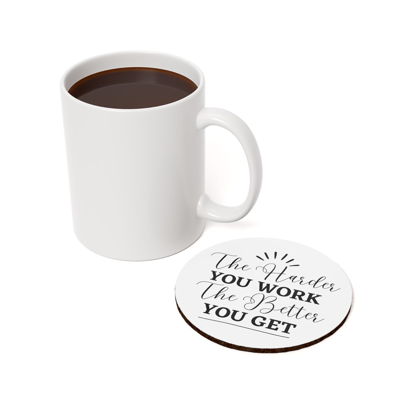 Motivational Cork Coaster Set | Home Decor, Kitchen Accessory, Gift Idea, Inspirational Quote, Office Desk