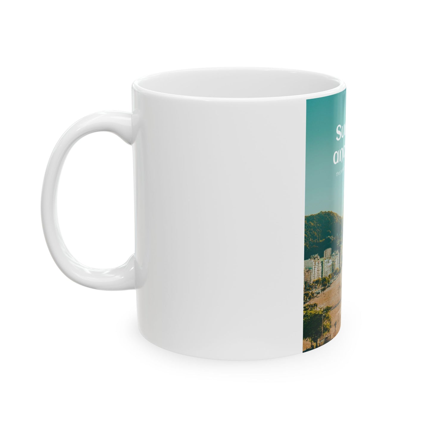 Beach Vibes Ceramic Mug | Sun, Sea, and Sand Design, Coffee Mug, Gift for Beach Lovers, Summer Décor, Travel Mug
