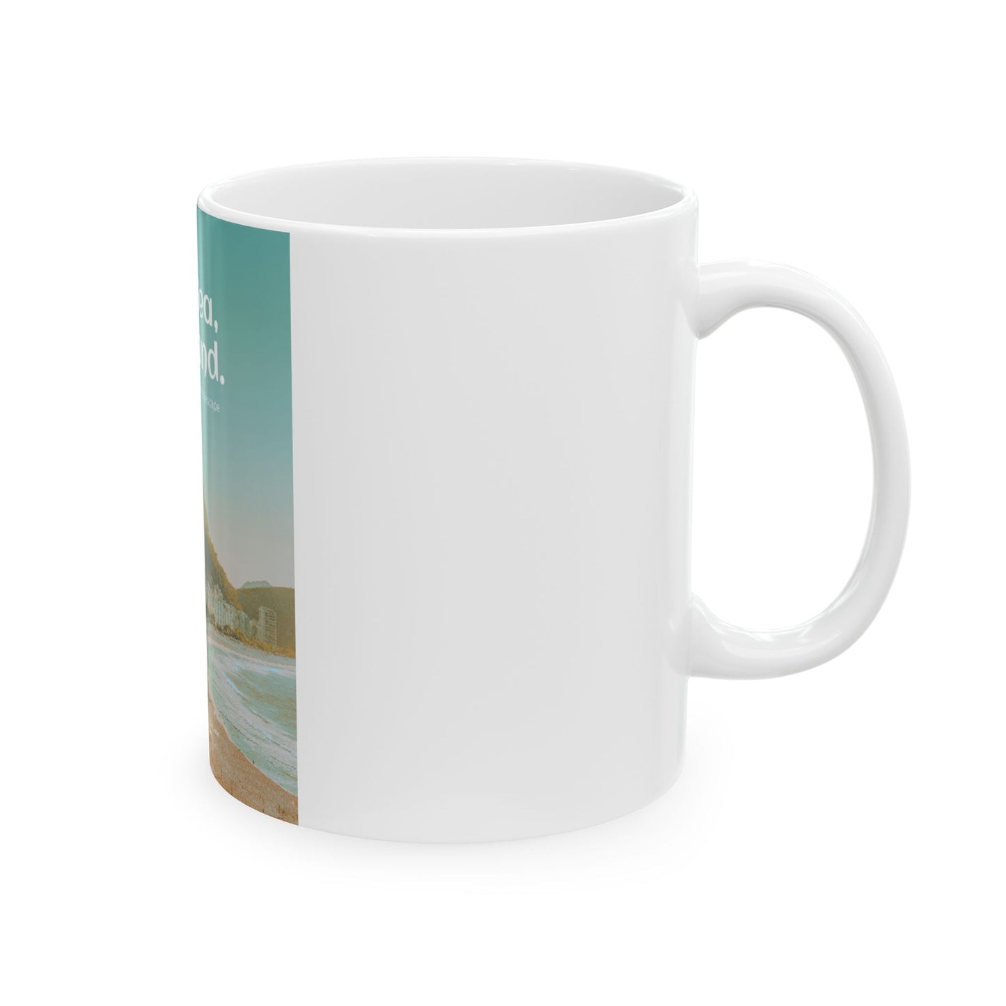 Beach Vibes Ceramic Mug | Sun, Sea, and Sand Design, Coffee Mug, Gift for Beach Lovers, Summer Décor, Travel Mug